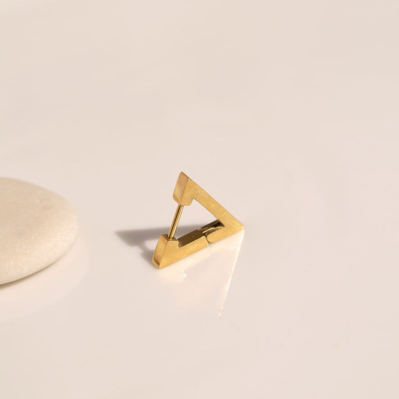 Triangle Steel  Mens Earring Mens Earrings Male  Huggie Antique Thumb Vintage