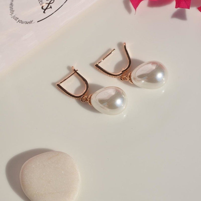 White Pearl Earrings Dangle Earrings Drop Earrings Hoop Earrings Earrings Hoop Gold Earrings Silver Earrings