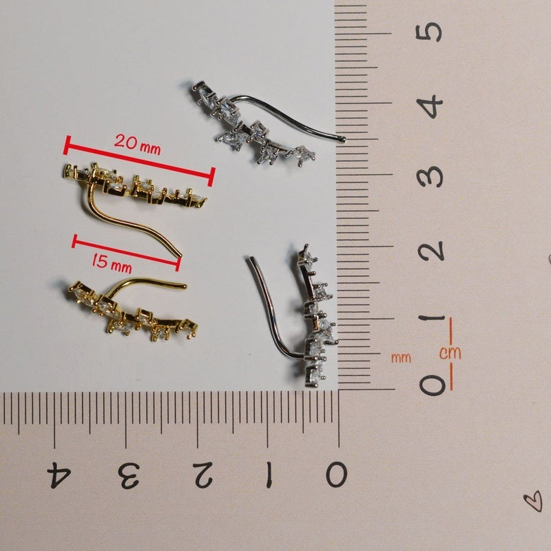 Spring Branch Zircon Cartilage Earring Ear Cuff Silver Colour