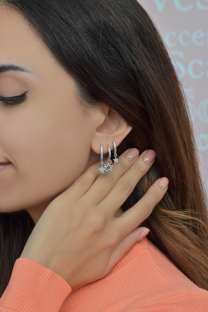 Stars Earring Set  Dangle Earrings Drop Earrings Earring Set Earrings Dangle Set of 3 Earrings Gold Silver