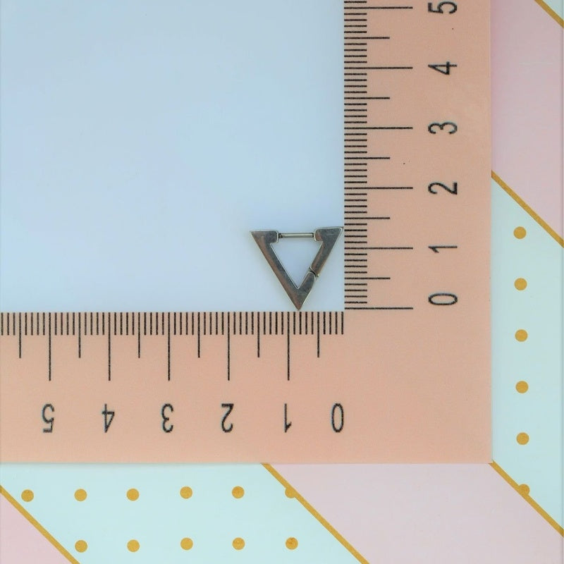 Triangle Steel  Mens Earring Mens Earrings Male  Huggie Antique Thumb Vintage